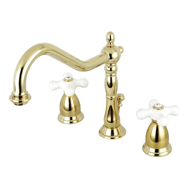 8" Widespread Bathroom Faucet, Polished Brass